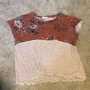 Floral and striped shirt